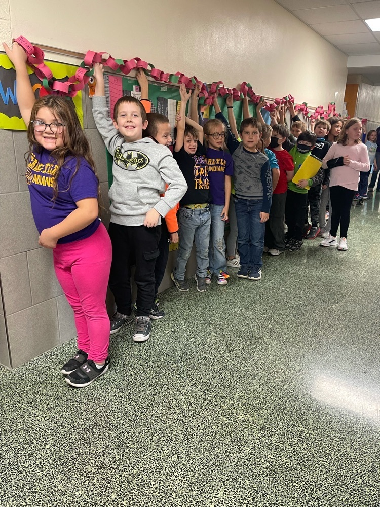 Mrs. Rutz’s class hanging their thankful chain! ❤️