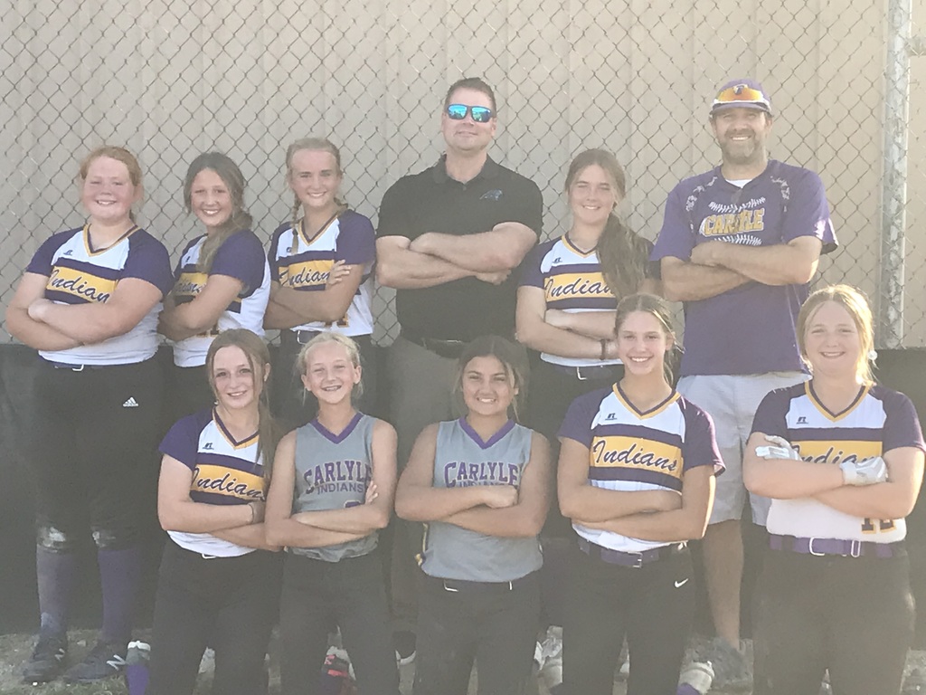 Our 8th Grade softball players with Coach Wellen and Mr. Teasley.
